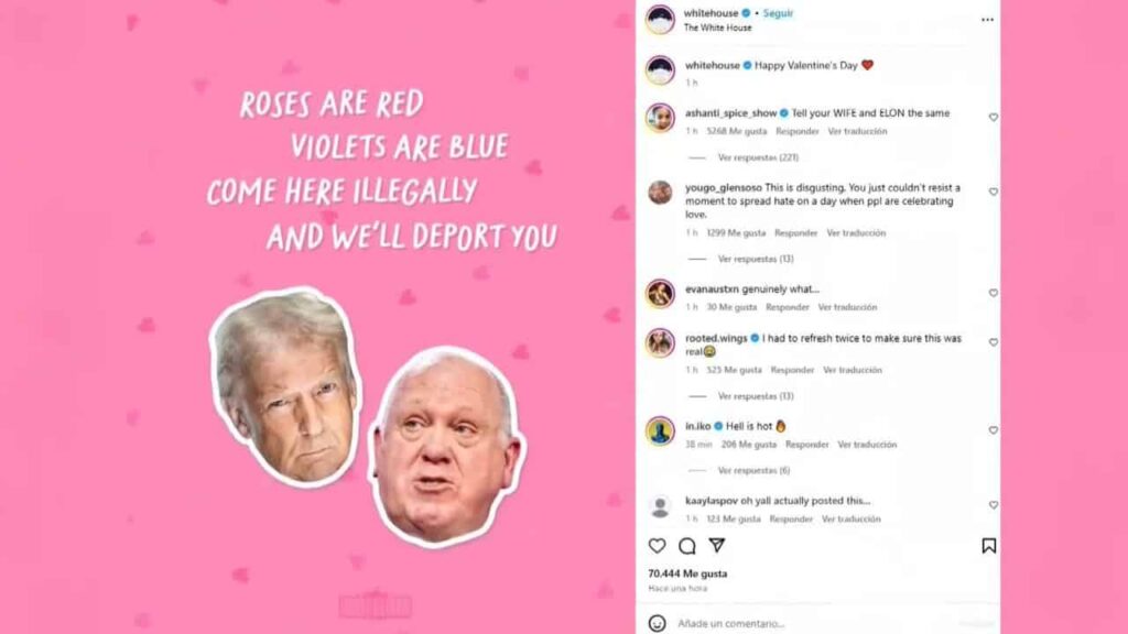 Trump manda mensaje a migrantes por San Valentín: “Ven ilegalmente y te deportaremos”