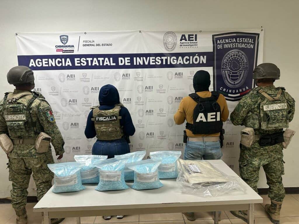 Aseguran AEI y Ejército Mexicano más de 16 kilogramos de fentanilo en Juárez