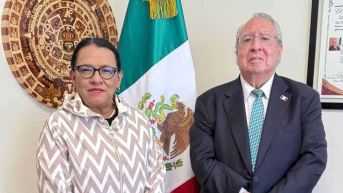 Rosa Icela Rodríguez acude al Vaticano para la misa de comienzo del pontificado de León XIV