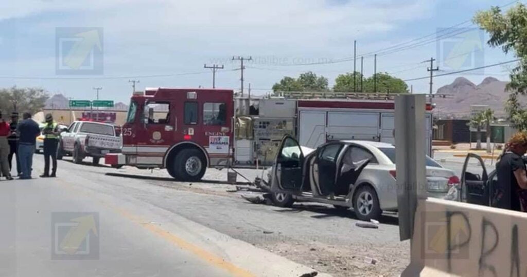 Tres personas resultan lesionadas tras choque múltiple cerca de Aldama
