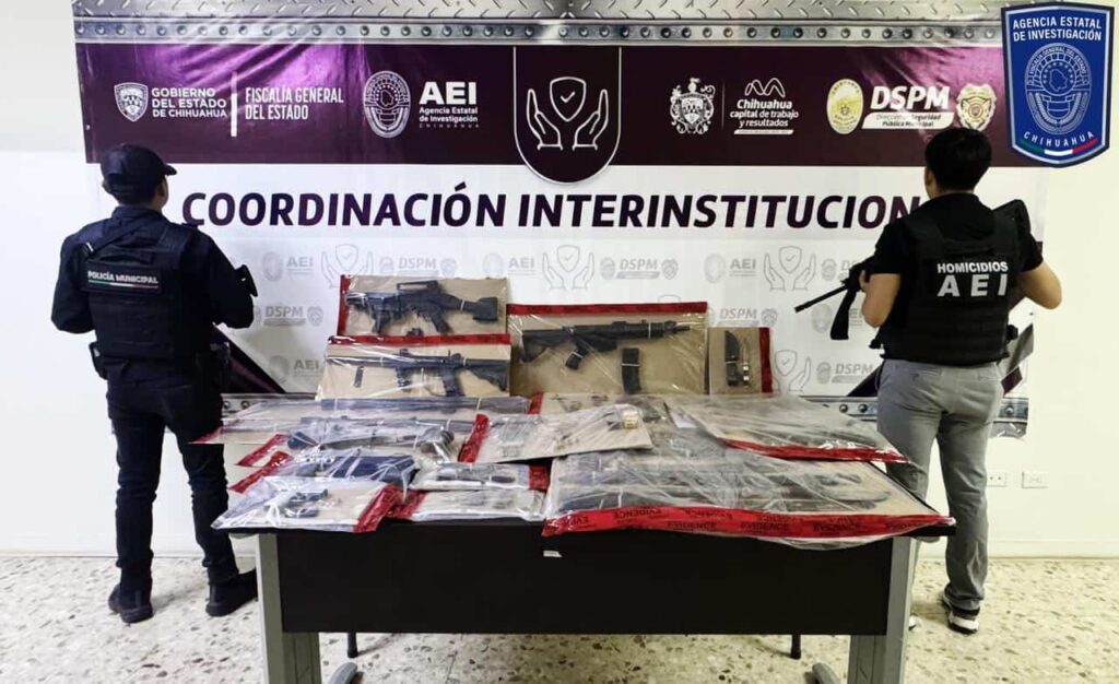 Asegura FGE armas, cartuchos y evidencia de interés en cateos simultáneos